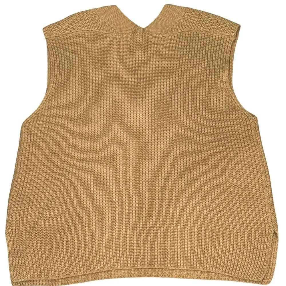 Molly Green Sleeveless Knit Sweater‎ Vest – Women’s M – Camel Tan